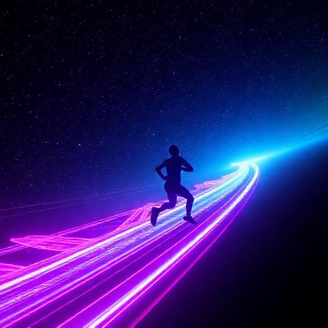 cosmic sports ad neon trails